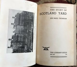 Rare Vintage 1936 The Story Of Scotland Yard By Sir Basil Thompson
