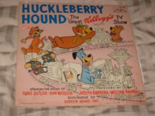 1959 Very Rare Kelloggs Hanna Barbera Huckleberry Hound Tv Show Vinyl Record