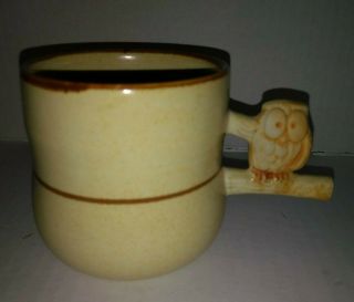 Vintage 3d Stoneware Whistle Pottery Owl Coffee Mug Great Unique Rare Owl Item
