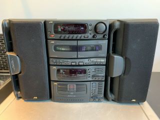 Rare Jvc Stereo Component Stereo System Mx - C77 7disccd Spectumanalyzer &speakers