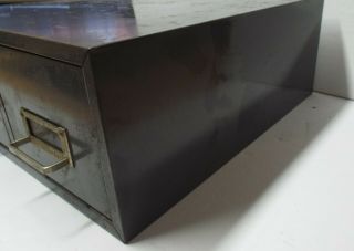 Vintage Gray Steelmaster 2 Drawer Index Card File Cabinet,  Industrial 3