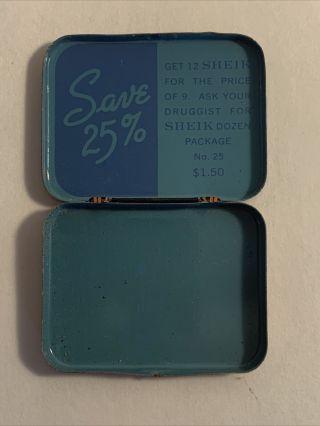 Vintage 1931,  Three Sheik Prophylactic (Condom) Tin Empty Very Rare Hard TF 3