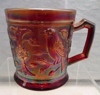 Antique Carnival Glass Sunset Red Imperial 1967 Acga Club Tumbler Mug Vintage