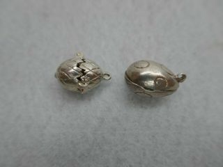 Antique Solid Silver Easter Egg Charms