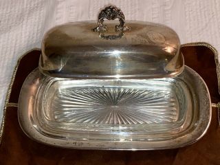 Vintage Reed & Barton Sterling Silver Butter Dish With Glass Insert