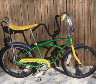 1980 Schwinn Stingray Banana Seat Muscle Bike Boy 20” Krate Green Yellow Rare Og