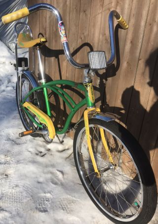 1980 Schwinn Stingray Banana Seat Muscle Bike Boy 20” Krate Green Yellow Rare OG 2