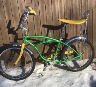 1980 Schwinn Stingray Banana Seat Muscle Bike Boy 20” Krate Green Yellow Rare OG 3