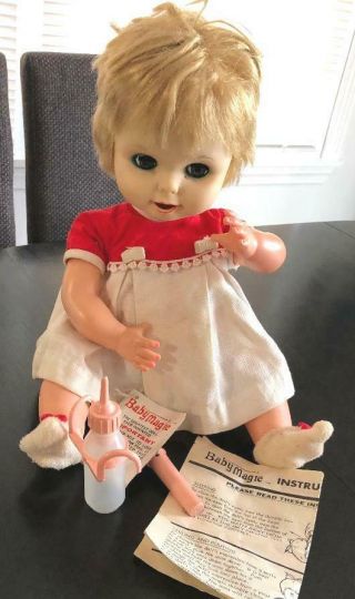 Vintage 1966 Baby Magic Doll Deluxe Reading Thimble Bottle Duct Pin Instructions