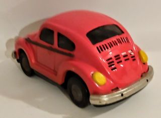 Vintage Volkswagen Beetle Tin Litho Friction Toy Vw Bug Car Rare Red Promo Old