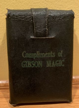 Rare Vintage Black Magic Cards Leather Case / Gibson Magic