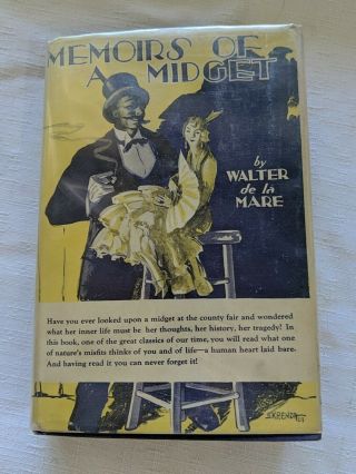 Memoirs Of A Midget By Walter De La Mare 1922 1st/dj.  Rare