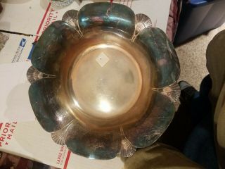Vintage Rogers 4471 Silver Plate Fruit Bowl Art Deco Scallop Shell Design 11 "