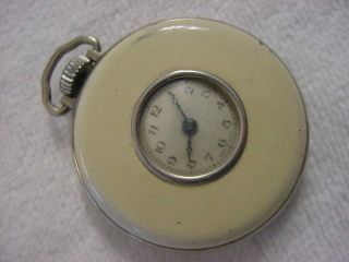 Vintage Large Antique 1920 Art Deco Enamel Pocket Watch Pocketwatch