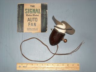 Rare Antique Car Dash Board Fan W/rubber Blades.  Signal Mfg.  Co Rat Rod