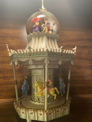 Disney Mary Poppins Carousel Snow Globe Play " Jolly Holiday " - Read Rare