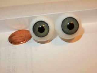 Antique German French Bisque Doll Glass Eyes Gray 19 Mm Hand Blown
