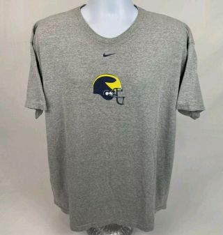 Nike Vintage Michigan Wolverines Football T - Shirt,  Grey,  Size Xl.  Very Rare Euc