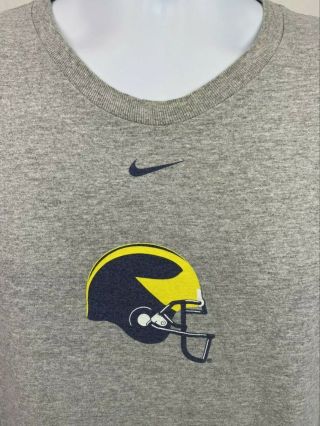 Nike Vintage Michigan Wolverines Football T - Shirt,  Grey,  Size XL.  Very rare EUC 2