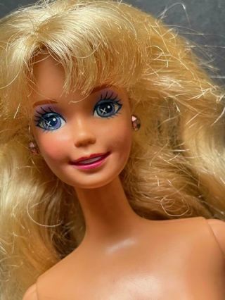 Vintage 80’s Mattel Superstar Era Barbie Blonde W/bangs Nude Doll Only Malaysia