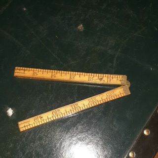 Antique Wooden No.  68 Upson Nut Co 24 " Fold Out Ruler
