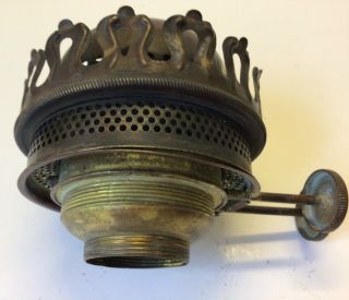 Antique pat.  1890 brass no.  3 over 2 duplex oil lamp burner double wick 3