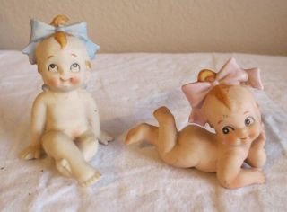 2 Vintage Porcelain Bisque Kewpie Figurine Figurines Japan