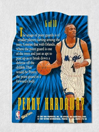 1997 - 98 NBA Hoops Anfernee “Penny” Hardaway Hooperstars Rare Die - Cut Insert 2