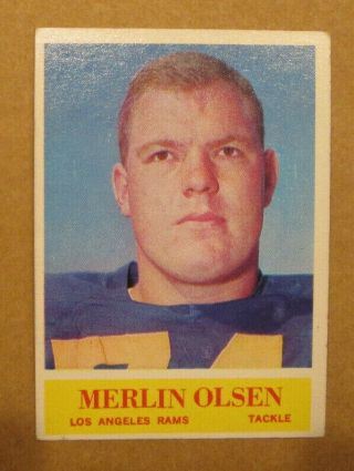 Vintage 1964 Philadelphia Football Merlin Olsen 91 Los Angeles Rams Rare