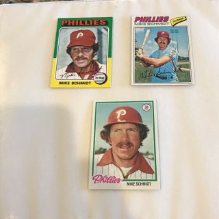 Mike Schmidt 1975,  1977,  1978 Topps Baseball Card