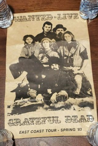 Vintage Concert Poster Grateful Dead Wanted Live East Coast Tour 83