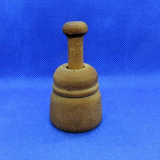 Primitive Small Individual Wooden Butter Pat Mold/stamp Flower (c5)