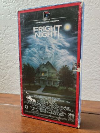 Fright Night (vhs,  1986) Release Side Loader Sleeve - Rare,  Rough Condi