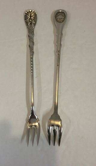 1847 Rogers Silverplate Coral Seafood Cocktail Fork Set Of 2 Crab Starfish
