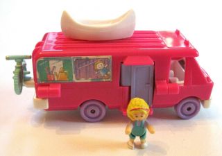 Polly Pocket 1994 Home On The Go - Complete Doll Van Rv Bicycle Bluebird