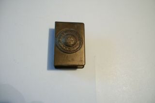 Antique World War I German Brass Matchbox Holder Gott Mit Uns