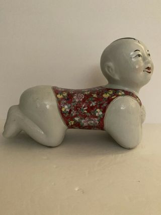 Antique Chinese Famille Rose Statues Porcelain Young Boy