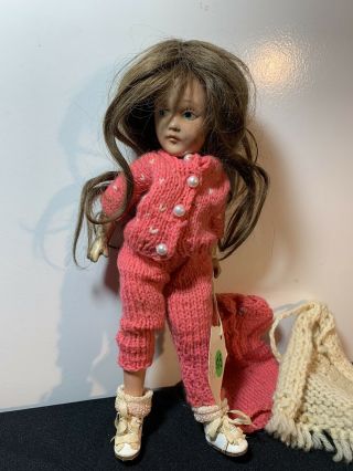 Vintage Composition Baby Doll Jointed Body W/shoes Crochet Sweater Shaw Clothes