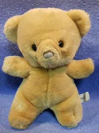Vtg Russ Berrie " Honey " Teddy Bear 447 Plush Animal Light Tan Brown 10 " Korea