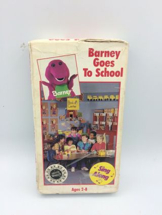 Barney Goes To School Sing Along Vhs Sleeve