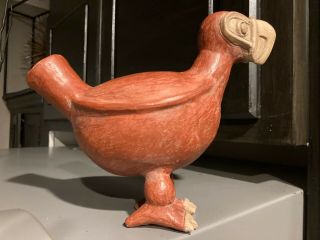 Rare Unique Arts And Crafts Eagle Bird Dodo Art Pottery Jug Pitcher Vase Awesome