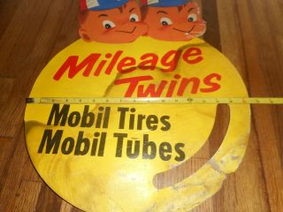 Rare Vintage Cardboard Mobil Gas Station Advertising Tire & Tube Insert Sign