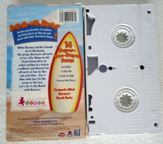 Barney the Purple Dinosaur Let ' s Go to the Beach VHS Movie Tape RARE 20121 2
