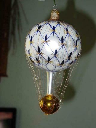 Radko 1994 " French Regency Balloon " Vintage Wired Christmas Ornament Rare