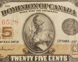 1923 Dominion Of Canada 25 Cents.  Rare Hyndman Sign & Authorized.  Very Valuable.