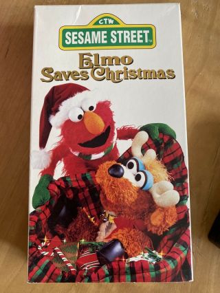 Rare Oop Sesame Street - Elmo Saves Christmas - Vhs - Like