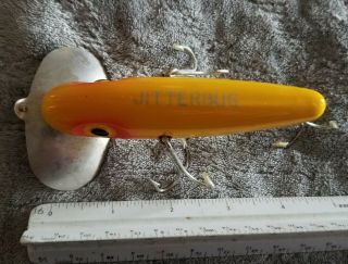 Vintage Fred Arbogast Musky Jitterbug - Unfished Yellow
