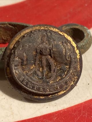 Dug Civil War Confederate Virginia Staff Coat Button Rare Backmark
