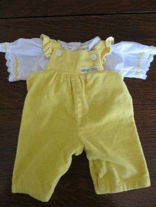 Htf Vintage Cabbage Patch Doll Overalls Yellow Corduroy & White Blouse Clothes