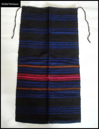 19c.  Antique Folk Art Hand Woven Wool Apron